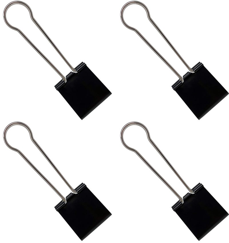 Clipco Binder Clips Super Extra Large 2-1/3in Black (4-Pack) - Image 1
